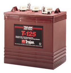 T-125 model 6V 240 Ah Trojan Batteries